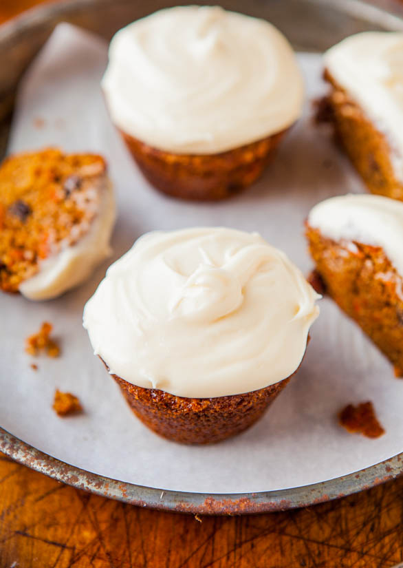Carrot Cake Cupcakes — These soft, moist, tender cupcakes are the BEST carrot cake cupcakes I’ve ever had!! They’re fast and easy to make, and come together in minutes! 