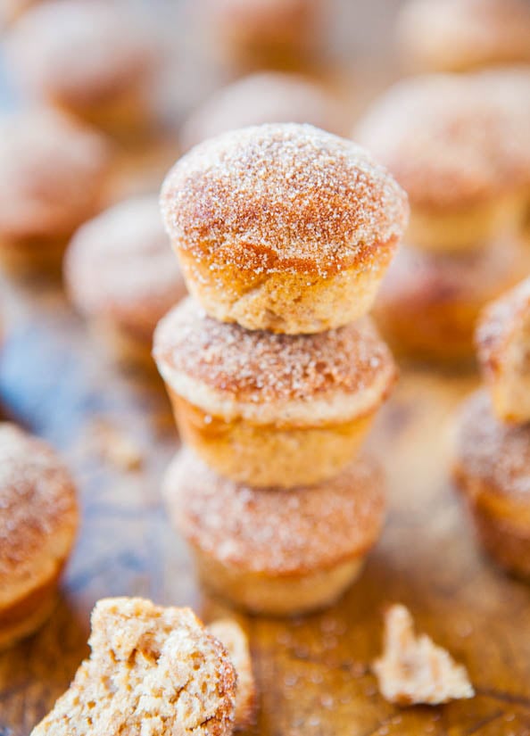 Cinnamon Sugar Mini Donut Muffins - Recipe at averiecooks.com