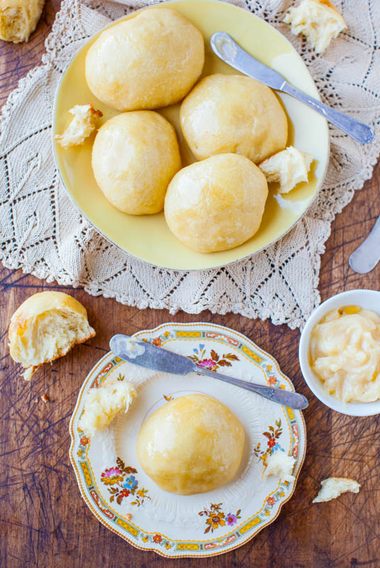 No-Knead Make-Ahead Dinner Rolls with Honey Butter
