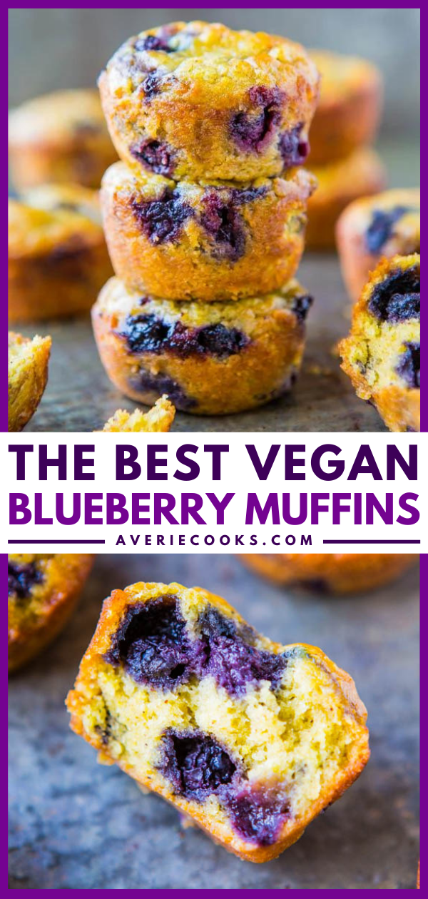 Vegan Blueberry Muffins — These are the BEST blueberry muffins I’ve ever had, vegan or otherwise. An avocado replaces the butter (and much of the oil) you’d typically add to muffin batter. These are fluffy, moist, and so easy to make! 