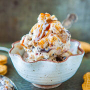 No-Ice-Cream-Maker Salted Caramel, Bourbon, Nutter Butter and Chocolate Chunk Ice Cream