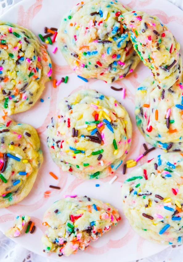 sugar cookies with sprinkles on plate