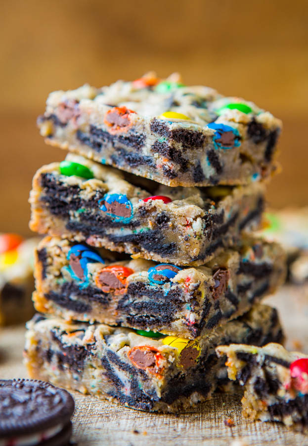 Loaded M&M's Oreo Cookie Bars