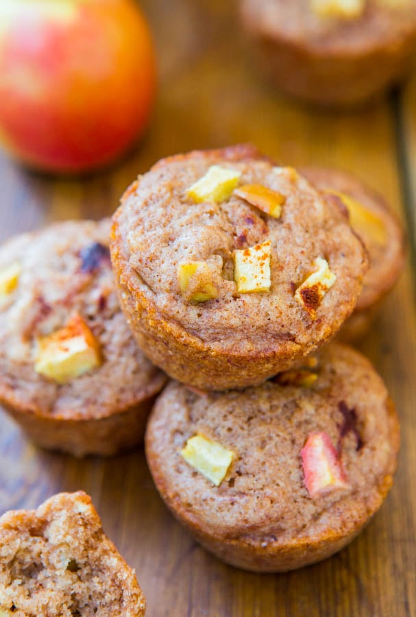 Vegan Apple Cinnamon Muffins on countertop