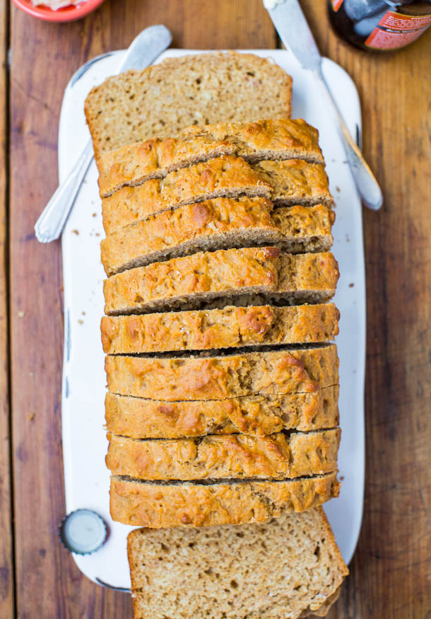 Honey Maple Beer Bread - The easiest bread ever! No kneading, no yeast, and guaranteed soft and fluffy results every time!