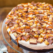 No-Bake Deep-Dish Peanut Butter Snickers Pie with Salted Caramel