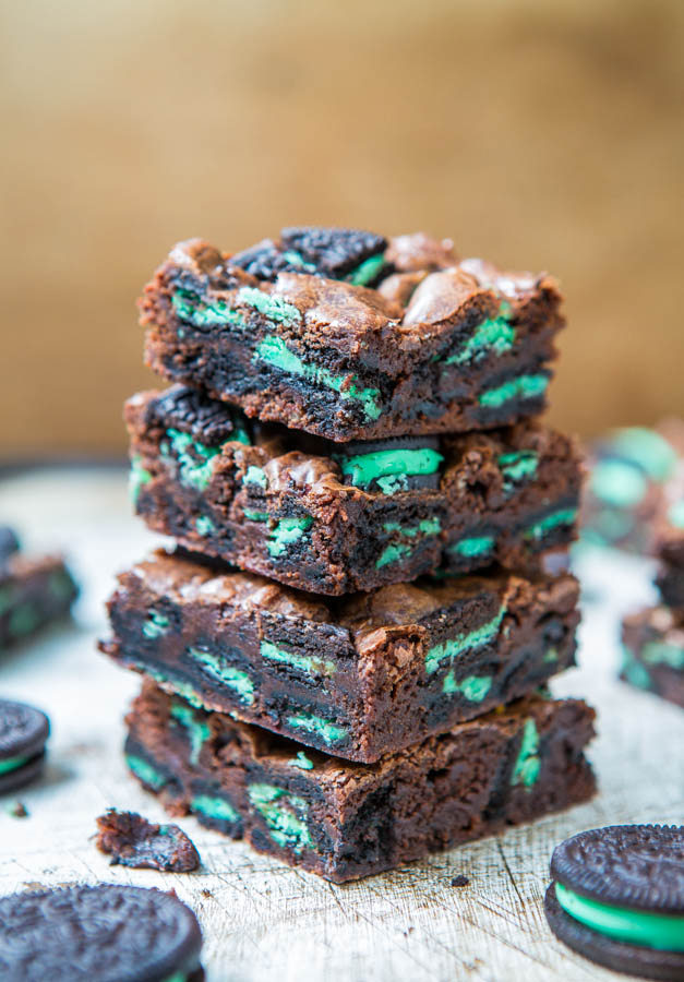 Fudgy Mint Chocolate Brookies | Decadent St. Patrick’s Day Cookies You'll Love