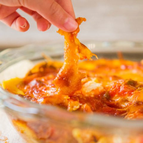 Baked Triple Cheese and Salsa Tortilla Chip Dip