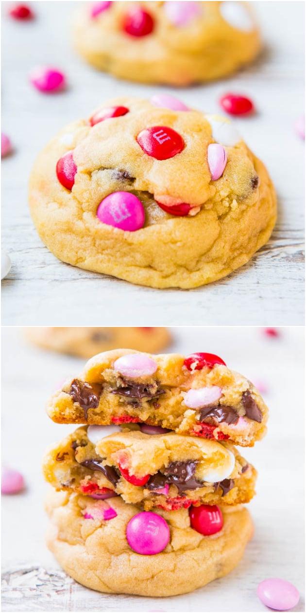 Soft M&M Chocolate Chip Cookies - The softest, thickest, best M&M cookies ever! People love these big cookies loaded with M&Ms & chocolate!
