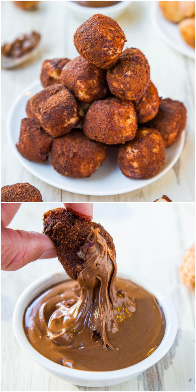One-Hour Chocolate and Cinnamon-Sugar Soft Pretzel Bites (vegan) - Make your own soft & chewy pretzel bites in an hour! You won't believe how easy it is!