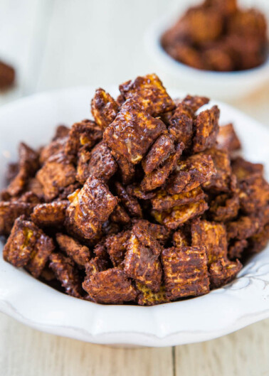 A plate of spiced and roasted almonds.