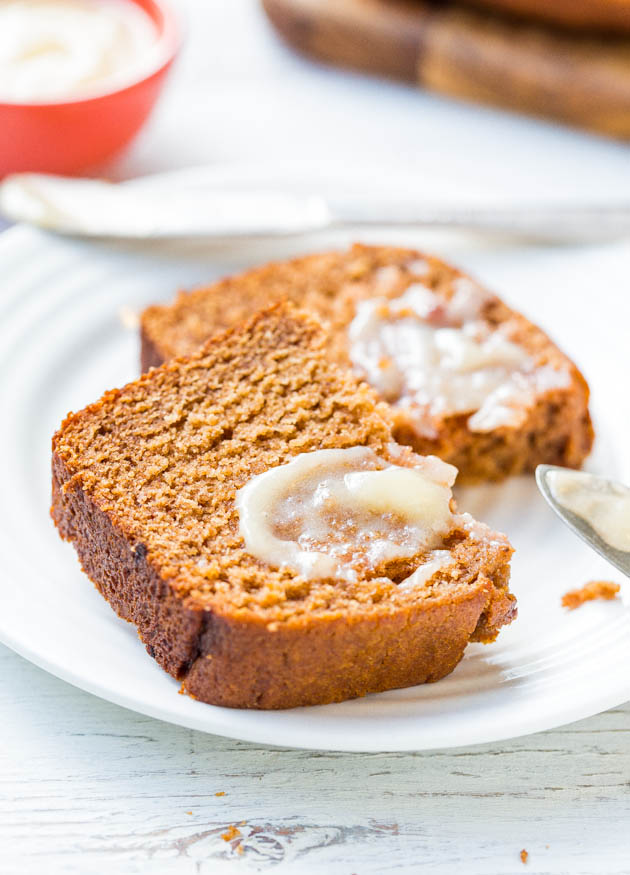 Cinnamon Spice Applesauce Bread with Honey Butter 