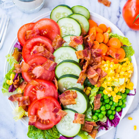 BLT Chopped Salad with Homemade Creamy Buttermilk Ranch Dressing