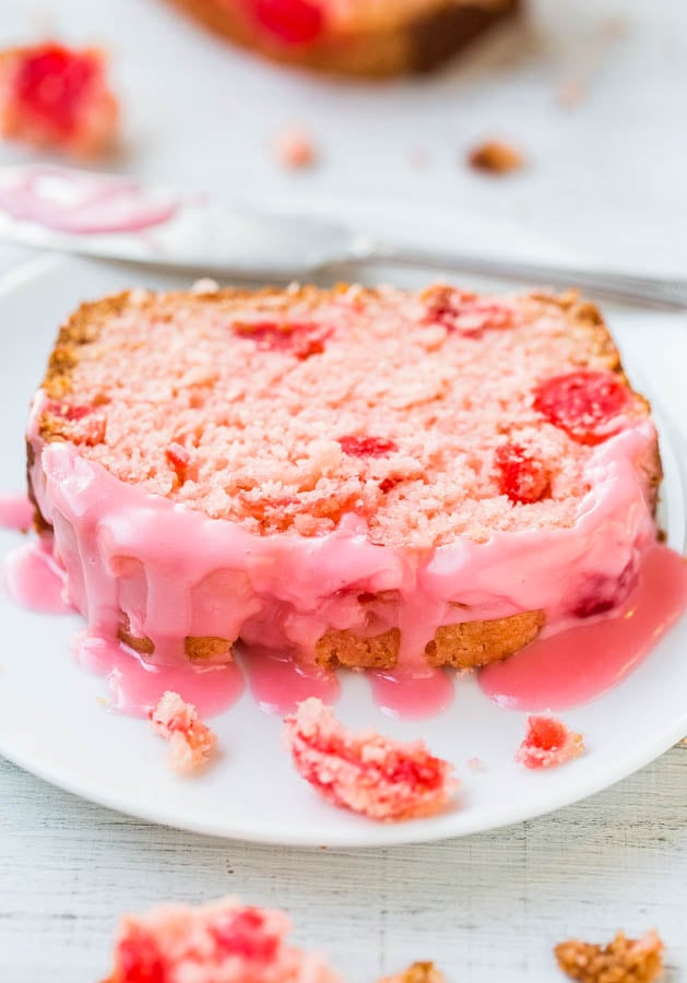 Sweet Soft Cherry Bread with Cherry-Almond Glaze | Valentine's Day Dessert Recipes