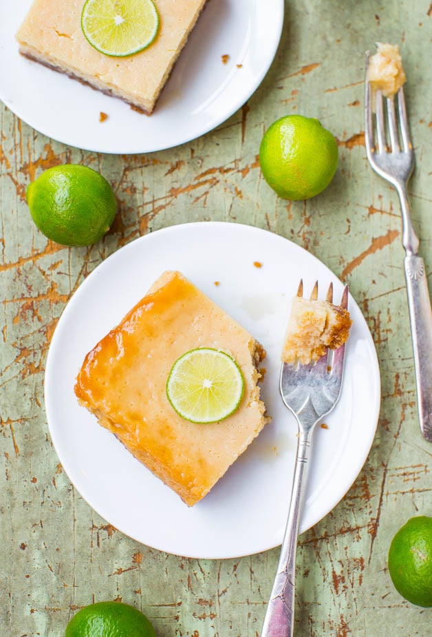 Key Lime Pie Bars - Plenty of bold lime flavor in these easy bars that are a twist on the classic pie everyone loves! 
