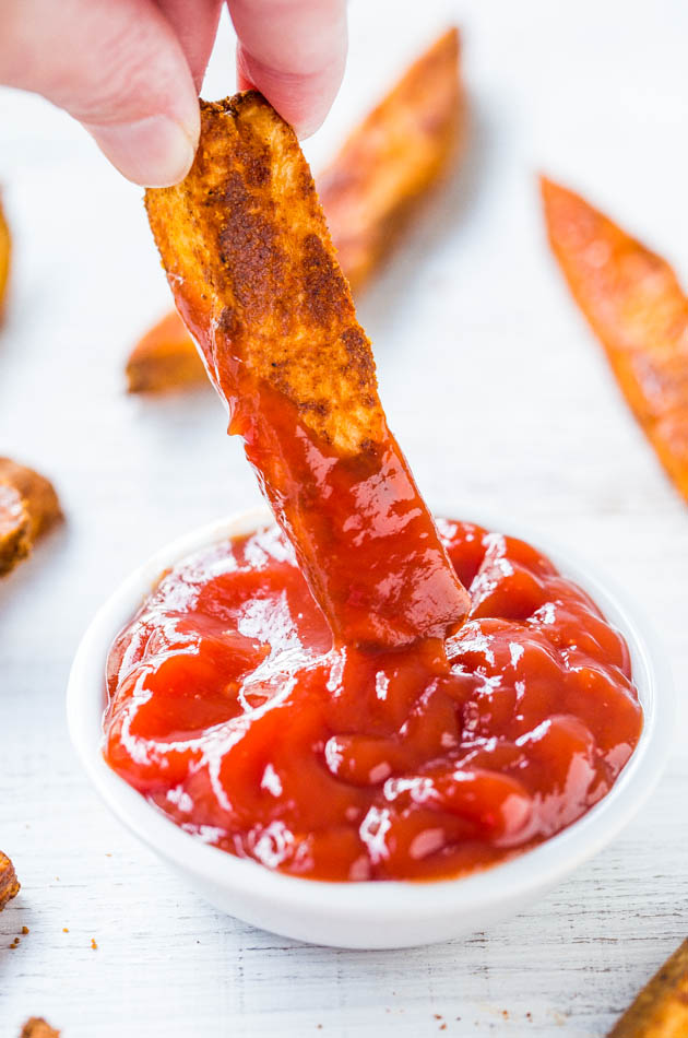 Baked Seasoned Fries — These oven fries are thick-cut and baked rather than fried. They're flavored with smoked paprika and cumin, and their smoky flavor pairs well with just about anything! 