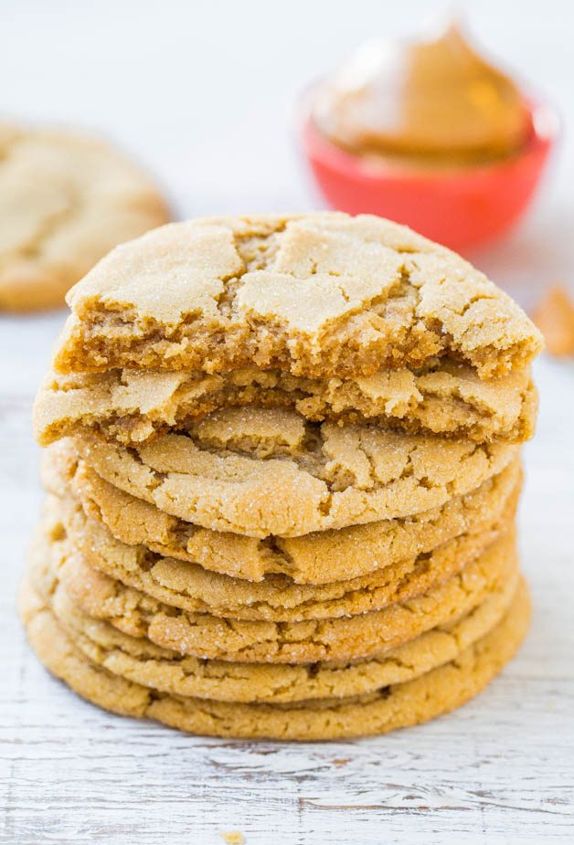 Big Soft and Chewy Peanut Butter Crinkle Cookies