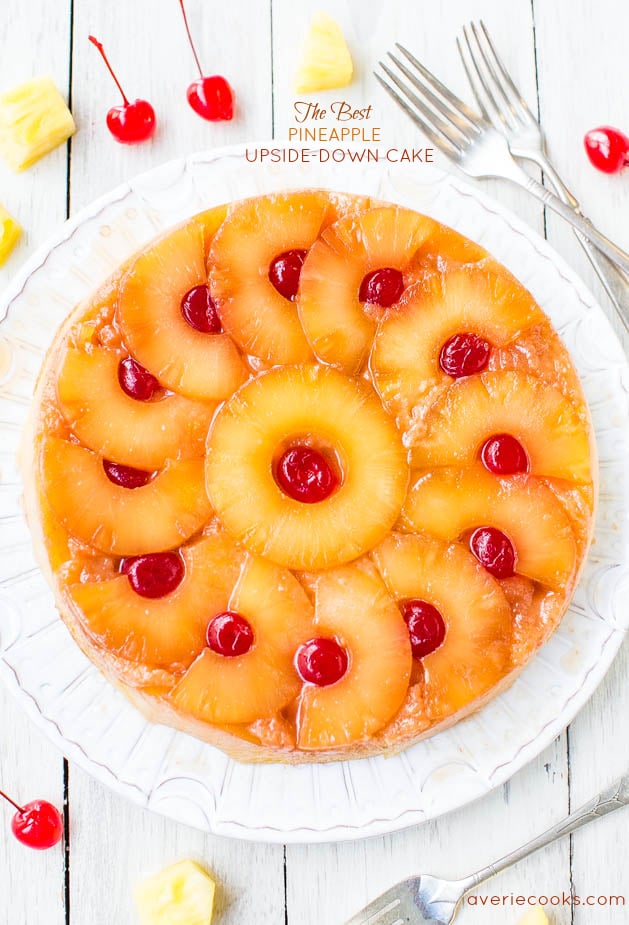 The Best Pineapple Upside-Down Cake - So soft, moist, and really is The Best!! A cheery, happy cake that's sure to put a smile on anyone's face! This 100% from-scratch cake is an EASY reader favorite you're going to love!!
