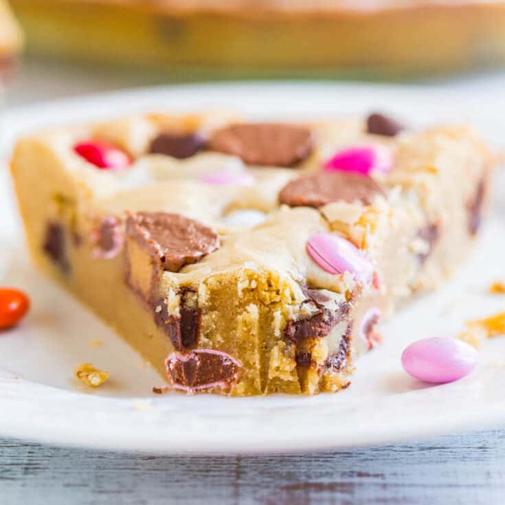 Loaded Soft and Chewy M&M's Cookie Pie