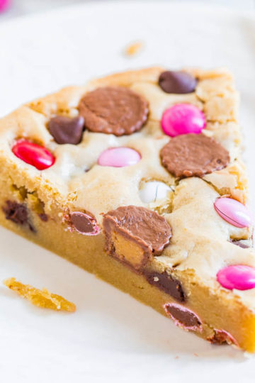 Loaded Soft and Chewy M&M Cookie Pie