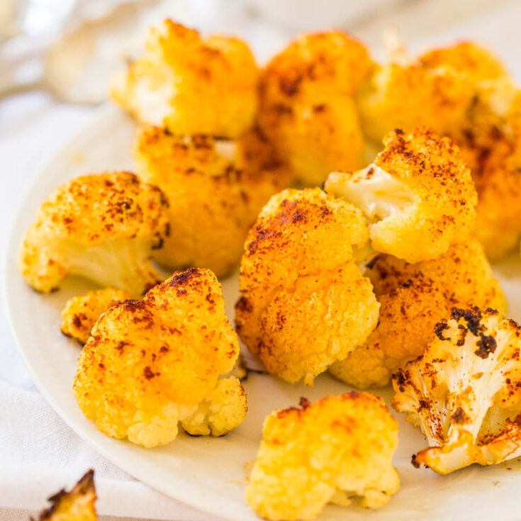 Oven Roasted Cauliflower with Creamy Parmesan Dip