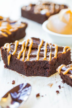 Flourless Peanut Butter and Chocolate Fudgy Brownies