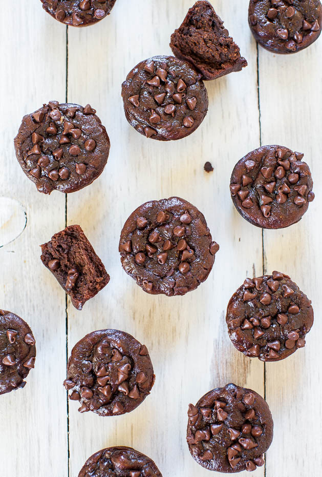Healthy Chocolate Peanut Butter Muffins  — NO added refined sugar, flour, or oil and only about 100 calories!! Naturally gluten-free! They taste AMAZING, are a reader FAVORITE, and are made in your blender!!