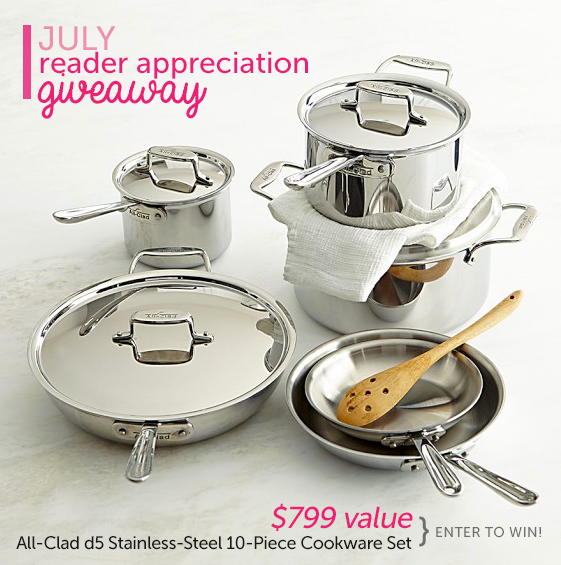 July giveaway All-Clad cookware set