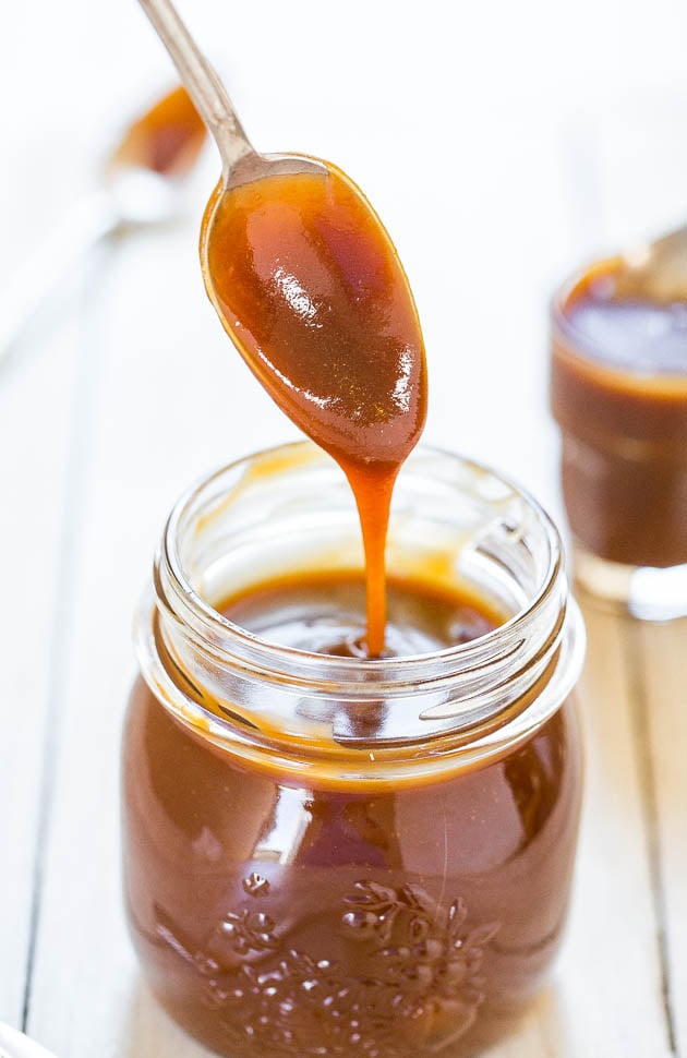 spoonful of Salted Caramel Sauce 