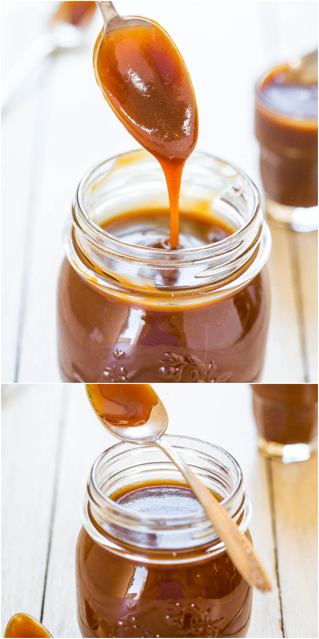 The Best & Easiest Homemade Salted Caramel Sauce - Ready in 15 minutes & tastes 1000x better than any storebought sauce ever could!