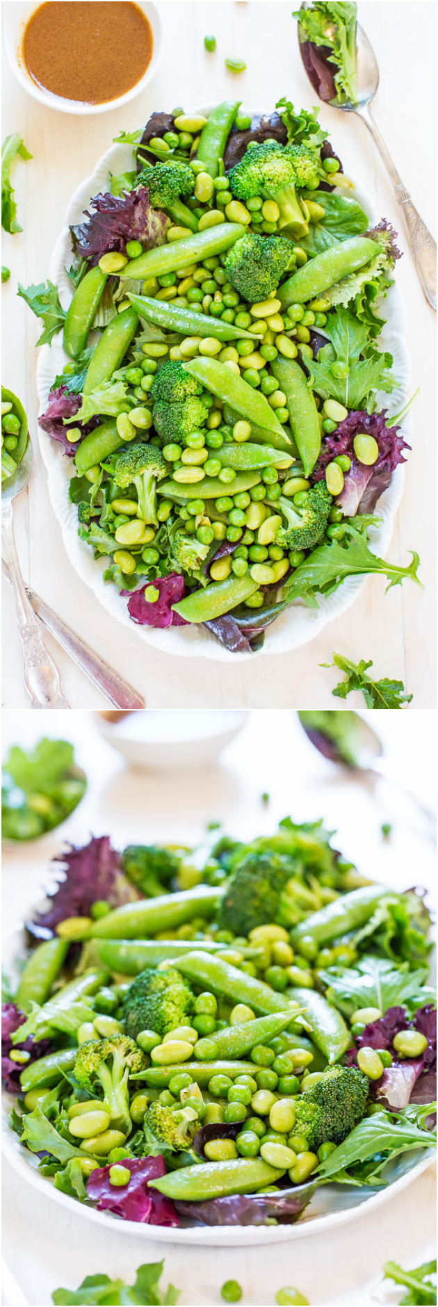 Green Powerhouse Salad with Sesame-Ginger Vinaigrette (vegan, GF) - Want to feel better, stronger, healthier? This salad does wonders!