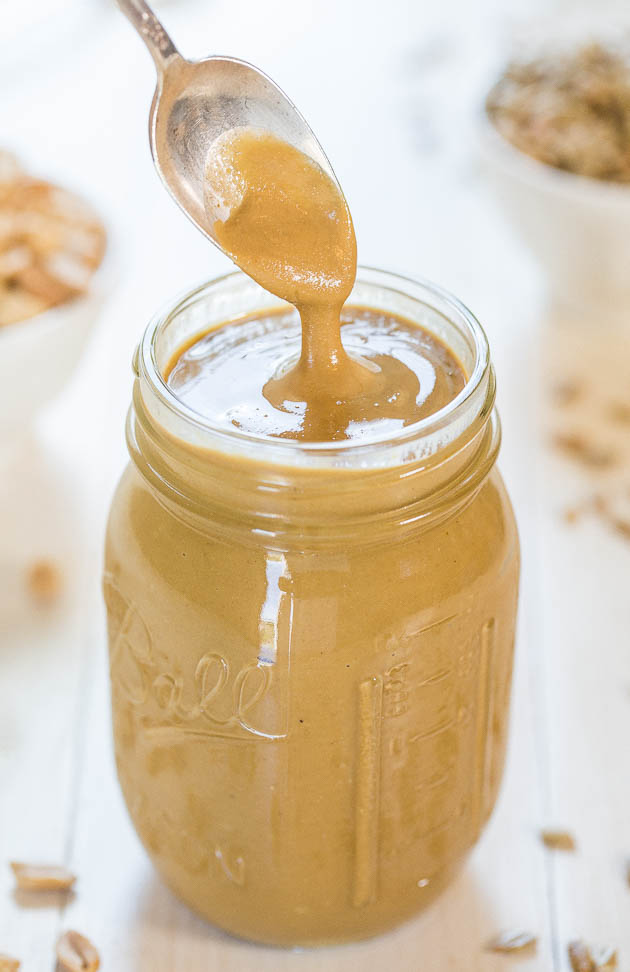 Sunflower Seed Peanut Butter - Creamy, velvety smooth and irresistible! You'll want to dip your spoon into the jar until it's gone! 