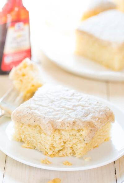 Moist Vanilla Cake From Scratch (& Browned Butter Glaze!) - Averie Cooks