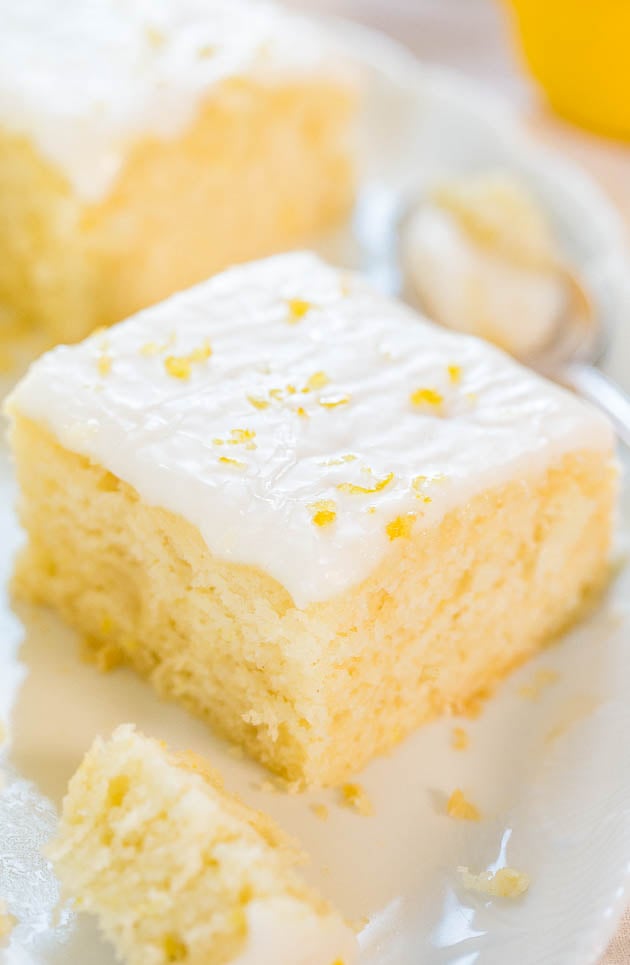 Lemon Buttermilk Cake with Lemon Glaze - An easy little cake with big lemon flavor!! Soft, fluffy, and foolproof if you like puckering up!!