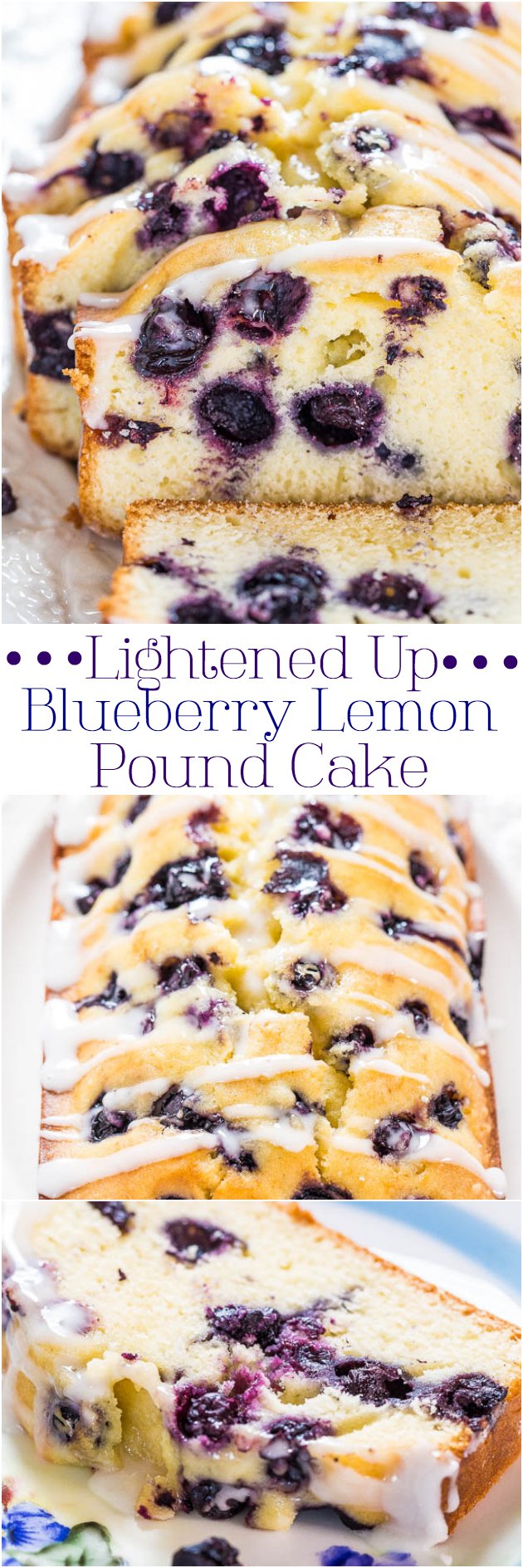 Healthier Lemon Blueberry Pound Cake — The blueberry-lemon combo is always a win, and so is pound cake that won’t break your caloric piggybank. This Lemon Blueberry Pound Cake is a keeper!