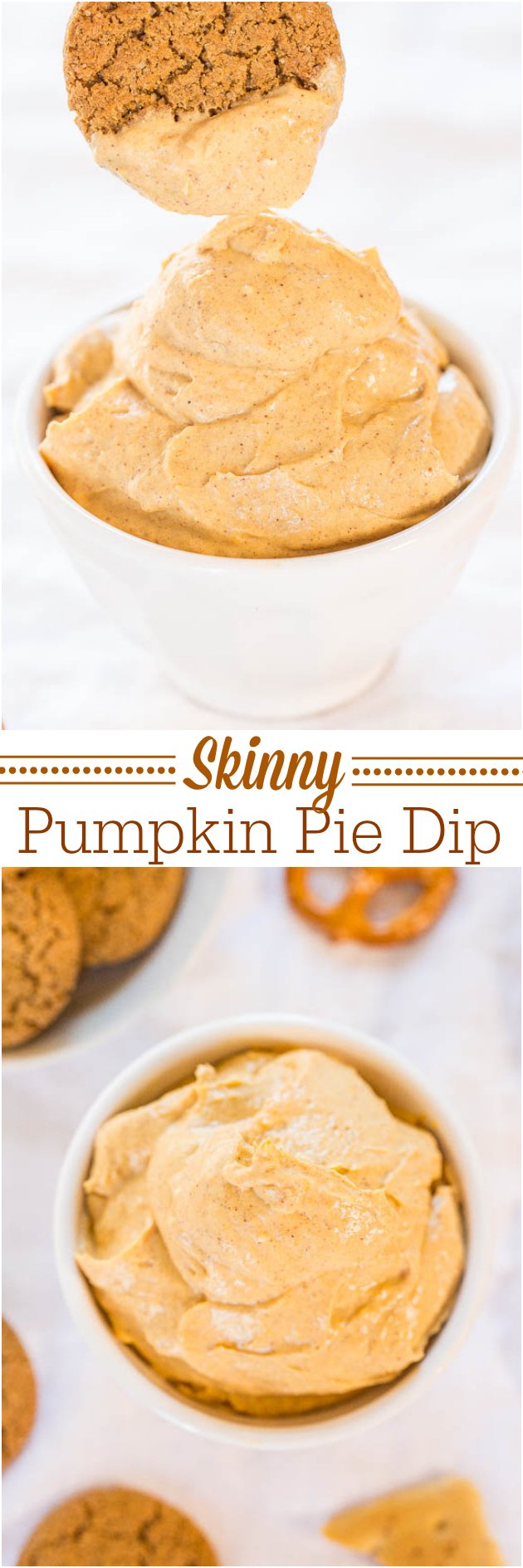 Skinny Pumpkin Pie Dip - With only 54 calories per serving, you can indulge in the flavor of pumpkin pie totally guilt-free!! Super easy!!