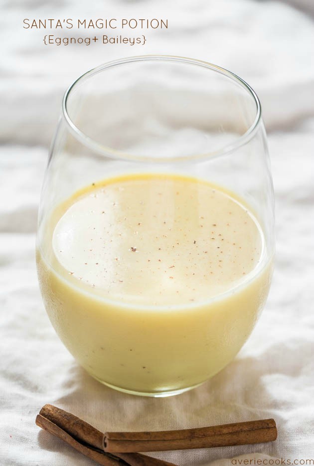 Santa's Magic Potion {Eggnog and Baileys} - Have eggnog to use? This drink is smooth, creamy, and puts your 'nog to great use! Mmm!
