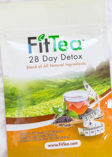 Package of fittea 28 day detox on a white background.