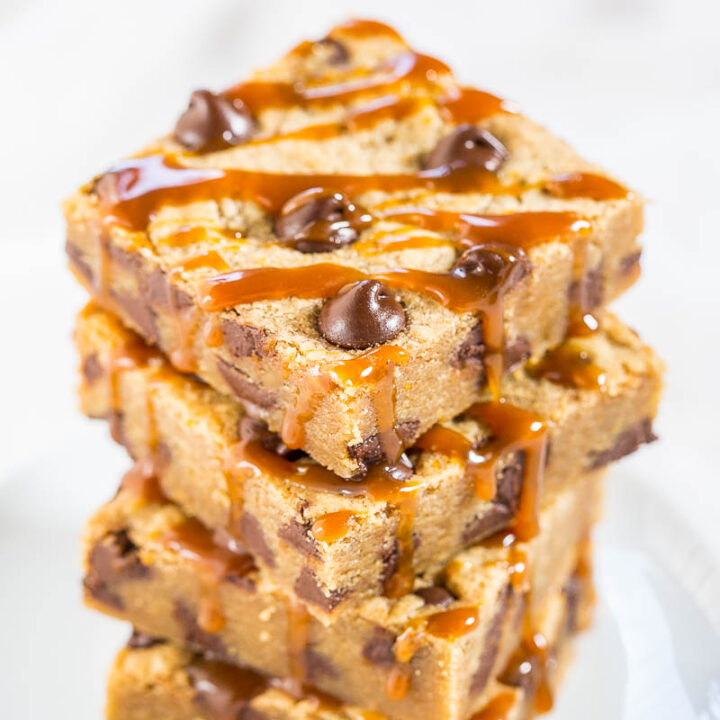 Salted Caramel Peanut Butter Chocolate Chip Bars