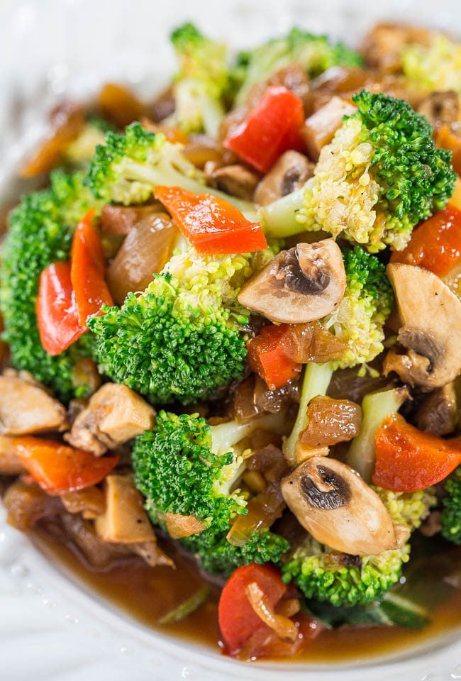 Skinny Broccoli and Mixed Vegetable Stir Fry - Skip takeout and make your own fast, easy, and healthy stir fry! Think of all the money and calories you'll save!!
