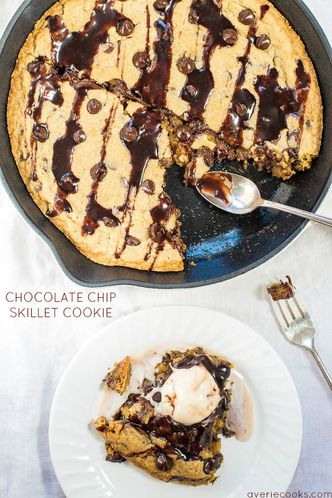Chocolate Chip Skillet Cookie - Need a fast, easy, goofproof chocolate chip cookie recipe? This is the one!! Soft, chewy, and oh so good!!