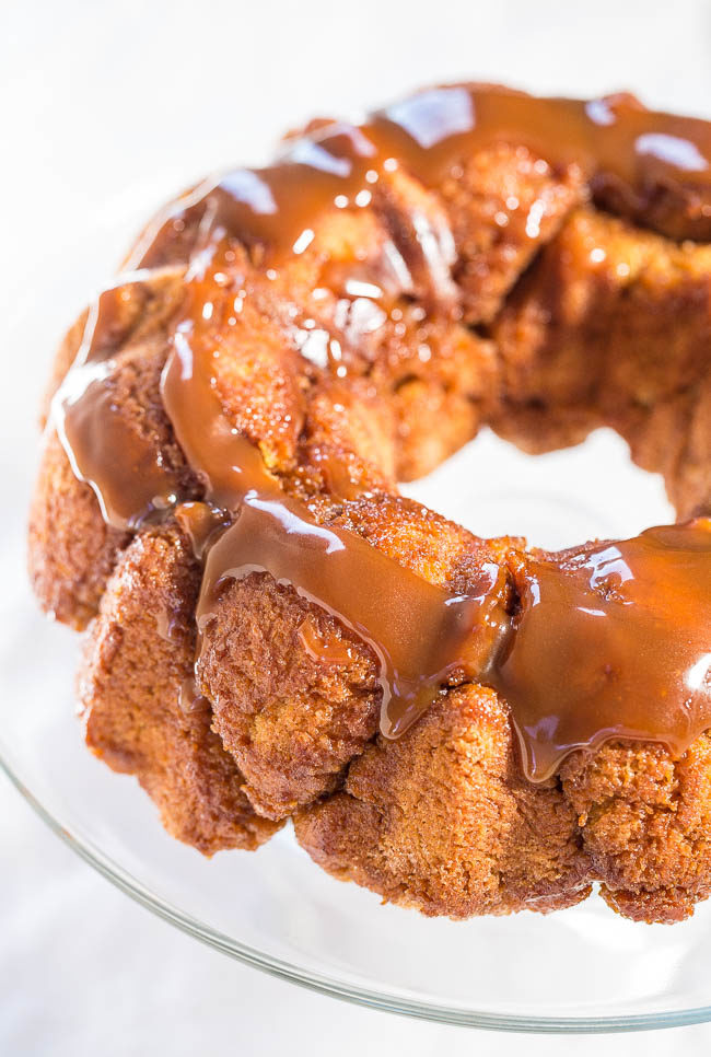 Easy Monkey Bread - No yeast, no dough to roll, no waiting! Fast, easy, and foolproof!! You're going to love tearing off big caramely chunks!!