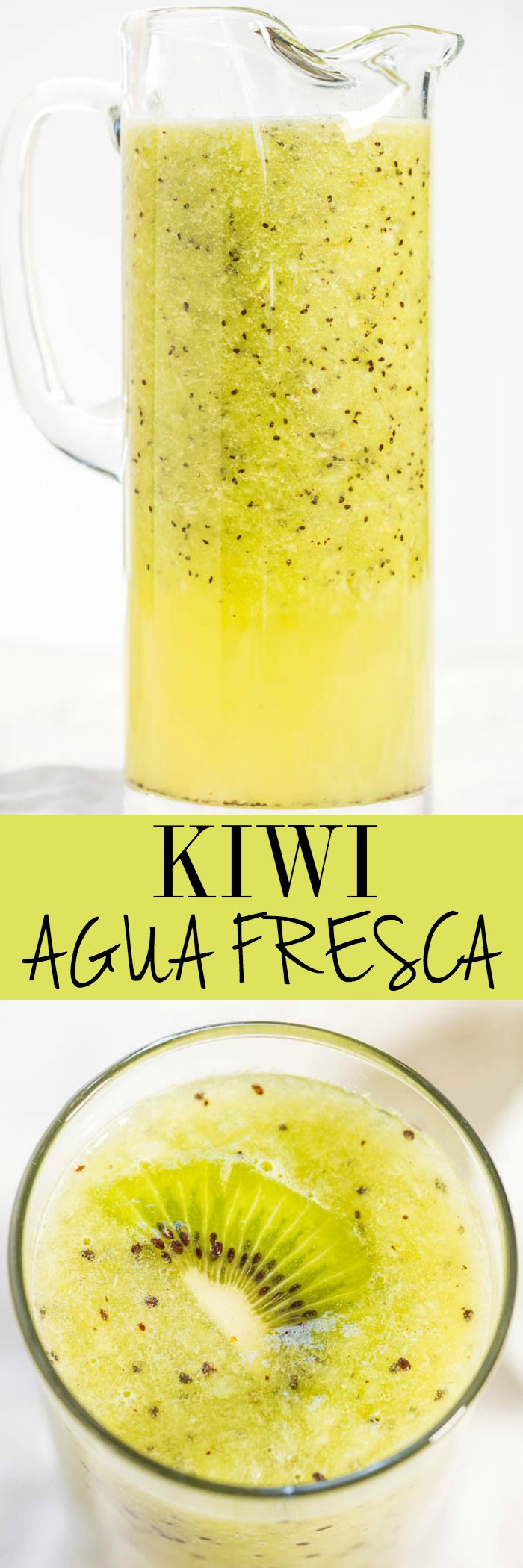 Kiwi Agua Fresca - Refreshing, healthy, naturally sweet, so easy and ready in 30 seconds!! It'll be your new favorite drink!!