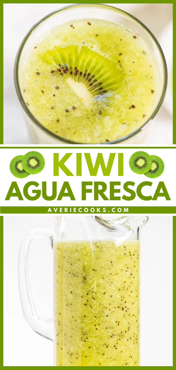 Kiwi Agua Fresca — Refreshing, healthy, naturally sweet, so easy and ready in 30 seconds!! It'll be your new favorite drink!!