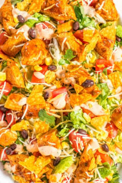 Loaded Chicken Taco Salad with Creamy Lime-Cilantro Dressing