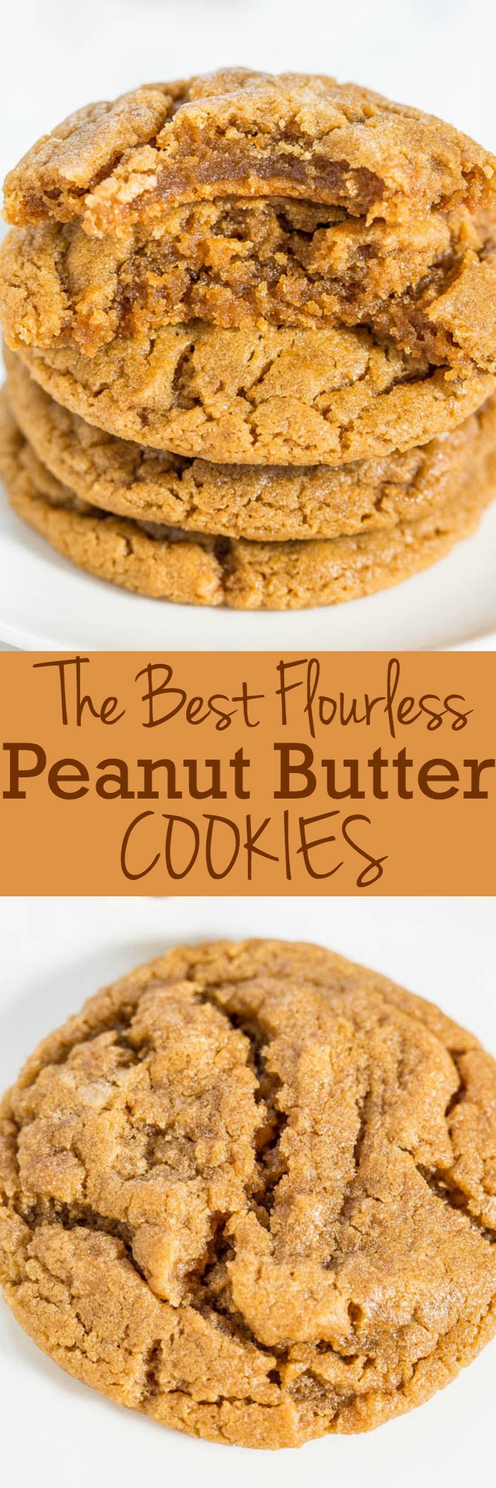 The Best Flourless Peanut Butter Cookies - Soft, chewy and they'll be your new fave PB cookies!! One bowl, no mixer, no butter, naturally gluten-free! Love it when something so easy tastes so amazing!!
