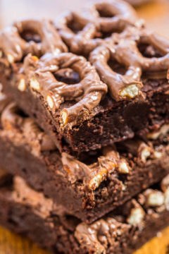 Chocolate-Covered Pretzel Brownies