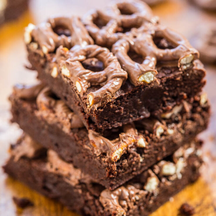 Chocolate-Covered Pretzel Brownies