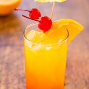 Tequila Sunrise With Tiny Umbrella.