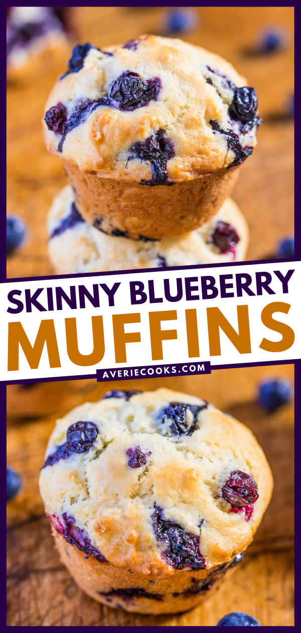 Healthy Blueberry Muffins — These skinny blueberry muffins are made with Greek yogurt instead of butter, and there's only a little vegetable oil and sugar in these. Don't worry, these don't taste healthy at all! 